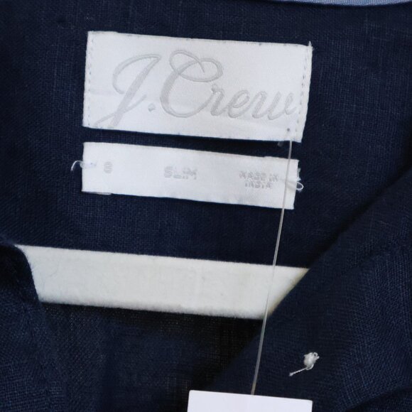 J. Crew NWT Slim-fit Baird McNutt Irish linen shirt, Navy, size 8 - Picture 4 of 5